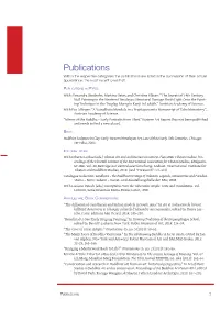 Publications Within the Respective Categories the Publications Are Listed in the Succession of Their Actual Appearance, the Most Recent Ones First