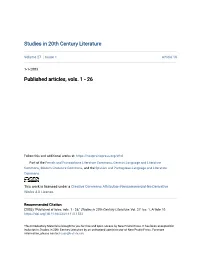 Published Articles, Vols. 1 - 26