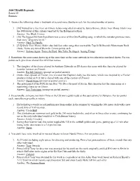 2008 TRASH Regionals Round 02 Bonuses 1. Answer the Following
