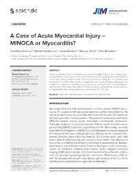 A Case of Acute Myocardial Injury – MINOCA Or Myocarditis?