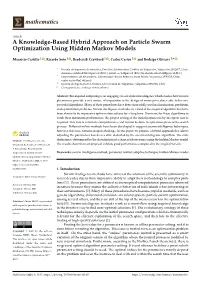 A Knowledge-Based Hybrid Approach on Particle Swarm Optimization Using Hidden Markov Models