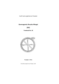 Geomagnetic Results Wingst 2002 – Yearbook No 48