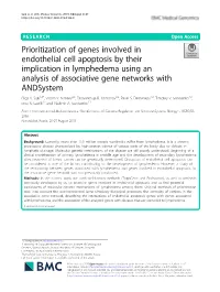 Prioritization of Genes Involved in Endothelial Cell Apoptosis by Their Implication in Lymphedema Using an Analysis of Associative Gene Networks with Andsystem Olga V