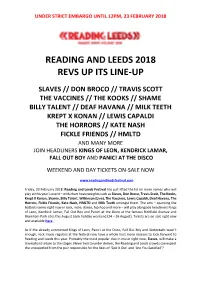 Reading and Leeds 2018 Revs up Its Line-Up