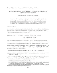 Representation and Character Theory of Finite Categorical Groups