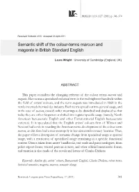 Semantic Shift of the Colour-Terms Maroon and Magenta in British Standard English