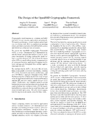 The Design of the Openbsd Cryptographic Framework