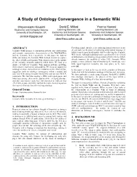 A Study of Ontology Convergence in a Semantic Wiki