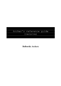 Archer's Reference Guide (Recurve)