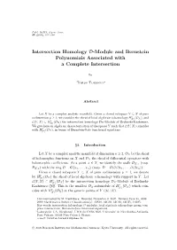 Intersection Homology D-Module and Bernstein Polynomials Associated with a Complete Intersection