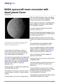 NASA Spacecraft Nears Encounter with Dwarf Planet Ceres 4 March 2015