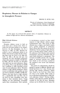 Respiratory Diseases in Relation to Changes in Atmospheric Pressure