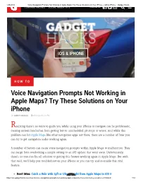Voice Navigation Prompts Not Working in Apple Maps? Try These