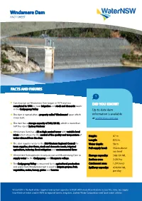Windamere Dam FACT SHEET