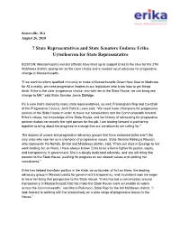 7 State Representatives and State Senators Endorse Erika Uyterhoeven for State Representative