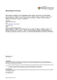 Aberystwyth University Permafrost Conditions in the Mediterranean Region Since the Last Glaciation