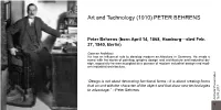 Art and Technology (1910) PETER BEHRENS