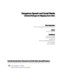 Dangerous Speech and Social Media Uncharted Strategies for Mitigating Harm Online