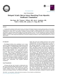 Delayed Sciatic Nerve Injury Resulting from Myositis Ossificans Traumatica