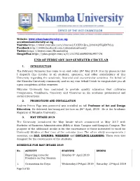 End of February 2019 Semester Circular