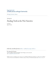 Finding Truth in the War Narrative Ian Drew Regis University