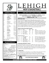 Game Twenty-Eight: Lehigh at Bucknell