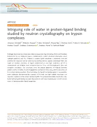 Intriguing Role of Water in Protein-Ligand Binding Studied by Neutron Crystallography on Trypsin Complexes