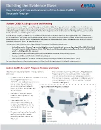 Key Findings from an Evaluation of the Autism CARES Research Program