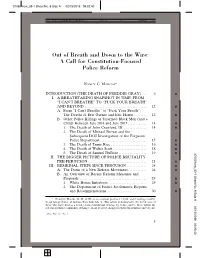 Out of Breath and Down to the Wire: a Call for Constitution-Focused Police