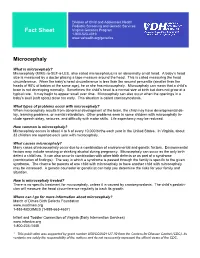 Fact Sheet Virginia Genetics Program 1-800-523-4019