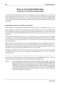 Notes on the Swedish Medley Relay (Introduced to the LAQ Relay Programs 2018)