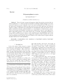 Review Polyamorphism in Water