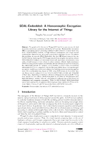 SEAL-Embedded: a Homomorphic Encryption Library for the Internet of Things