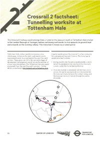 Tottenham Hale Station in the London Borough of Haringey, Before Continuing Northwards to Rise Upwards to Ground Level and Onwards on the Existing Railway