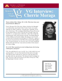 VG Interview: Cherrie Moraga