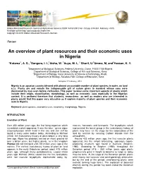An Overview of Plant Resources and Their Economic Uses in Nigeria