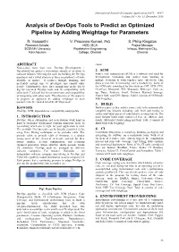 Analysis of Devops Tools to Predict an Optimized Pipeline by Adding Weightage for Parameters