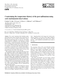 Constraining the Temperature History of the Past Millennium Using Early Instrumental Observations