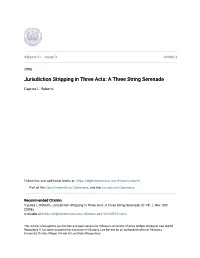 Jurisdiction Stripping in Three Acts: a Three String Serenade
