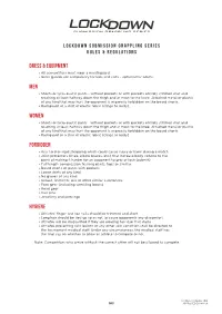 Lockdown Submission Grappling Series Rules & Regulations