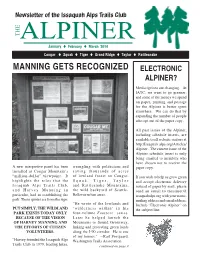 MANNING GETS RECOGNIZED ELECTRONIC ALPINER? Media Options Are Changing