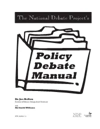 Policy Debate Manual