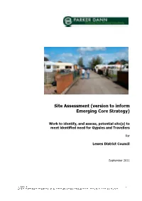 Site Assessment to Identify Potential Sites for Gypsies and Travellers