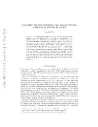 Strassen's Matrix Multiplication Algorithm for Matrices of Arbitrary