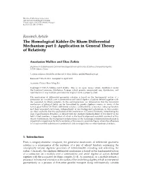 The Homological Kنhler-De Rham Differential Mechanism Part I