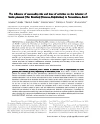 The Influence of Seasonality Luence of Seasonality Luence of Seasonality, Tide and Time of Activities on the Beha Tide and Time
