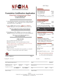 Foundation Certification Application