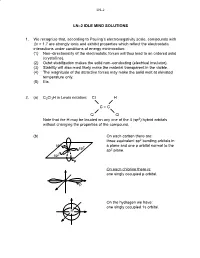 LN–2 IDLE MIND SOLUTIONS 1. We Recognize That, According To