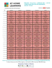 Pbs Kids Tv 6.2/27.2 | Comcast 395 | Cox 80 Curriculum-Related Programming 3/30/20 - 4/3/20