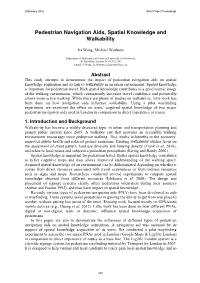 Pedestrian Navigation Aids, Spatial Knowledge and Walkability